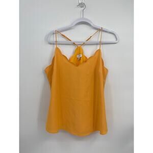 J.Crew Factory Yellow Scalloped Cami Top Tank Blouse Lined Women's 12 NEW